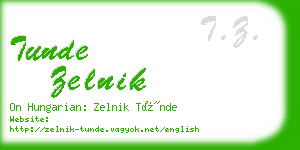 tunde zelnik business card